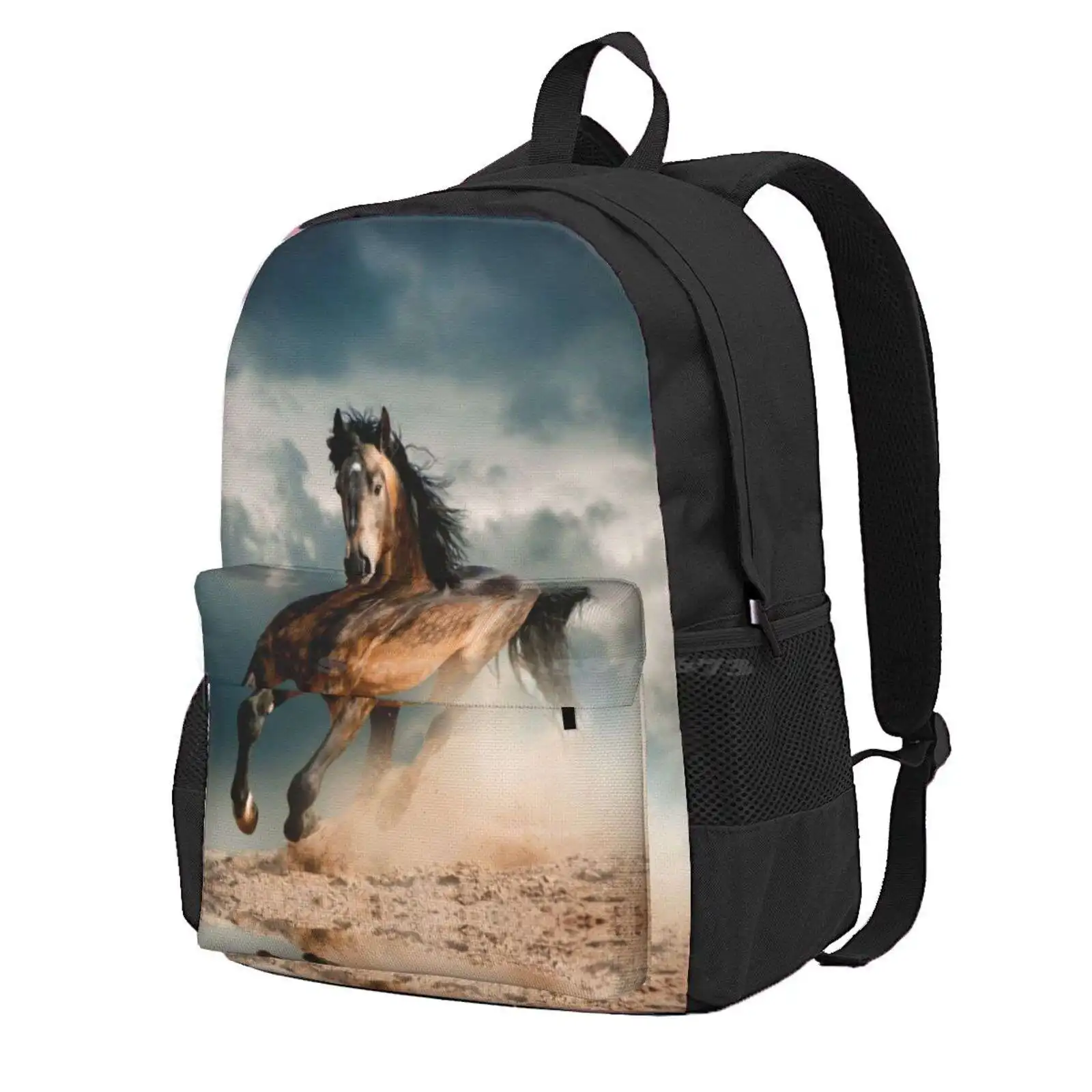 Galloping Horse Hot Sale Schoolbag Backpack Fashion Bags Horses Running Horse Gallopng Horse Stallion Brown Horse Wild Animal