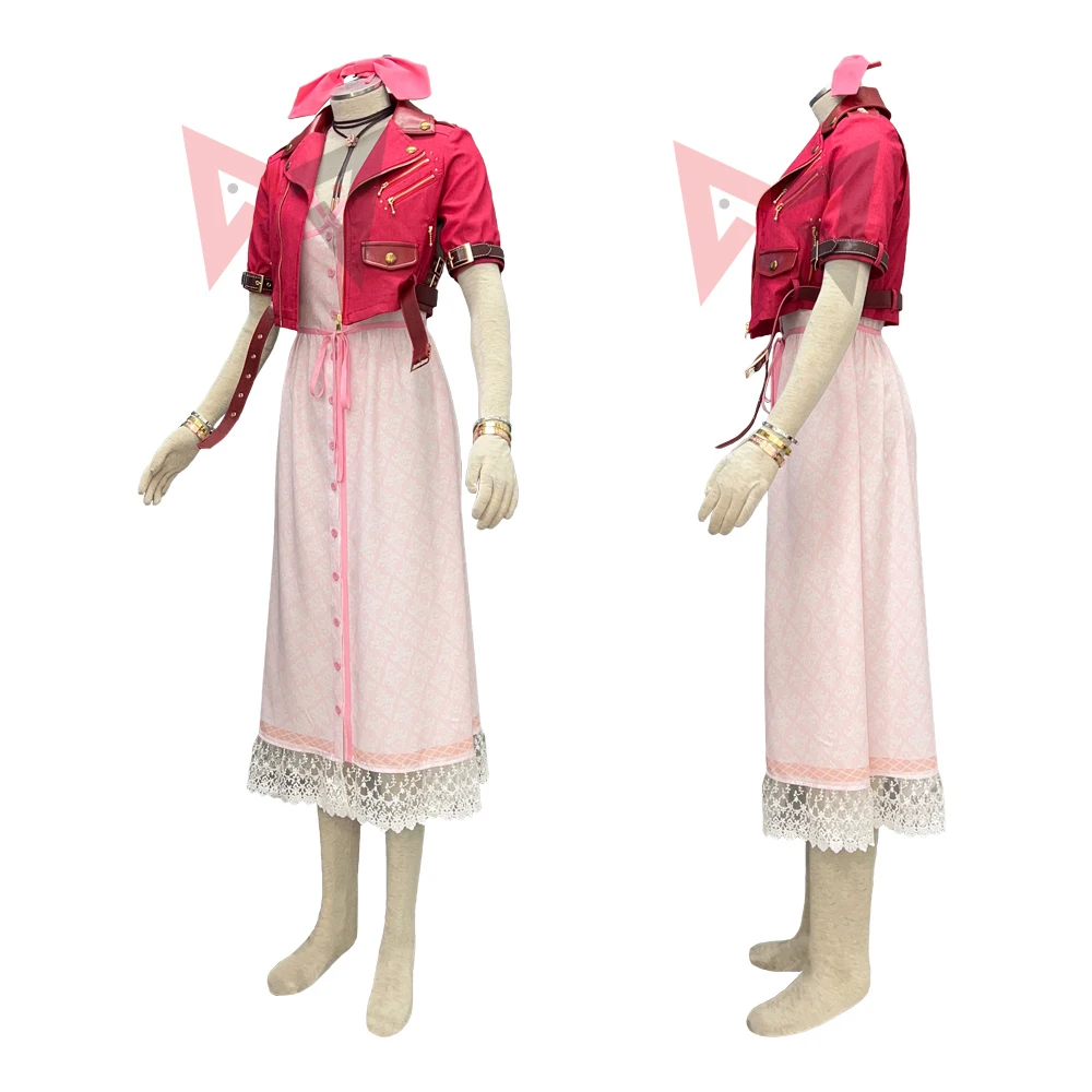 New Final Fantasy VII Cosplay Aerith Gainsborough Cosplay Costume Fancy Dress Halloween Set For Women Carnival Adult