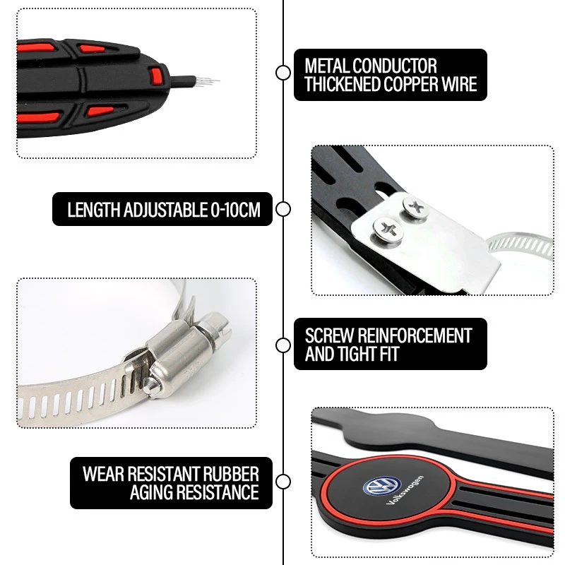 Car Anti-static Belt Grounding Car Safety Driving Tools Exhaust Pipe Emblem For VW Polo Tiguan Passat Golf Jetta Lavida Skoda