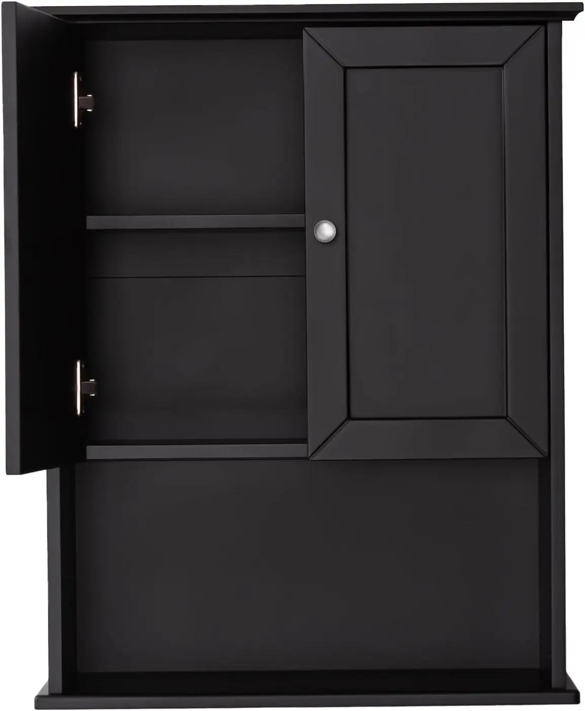 Black Wall Cabinet 24x30 Inch Wooden Over The Toilet Storage Cabinets with 2 Doors Above Toilet Storage Medicine Cabinets