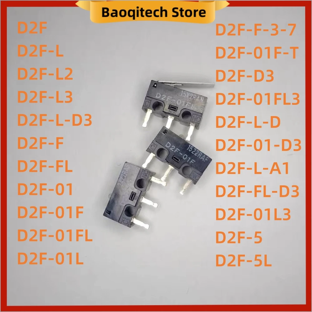 D2F - L L2 L3 01L L-D3 Acción a presión N.O./N.C. SPDT Pin émbolo 3A 125VAC 30VDC 1.47N microinterruptor de viaje para interruptor de ratón Omron