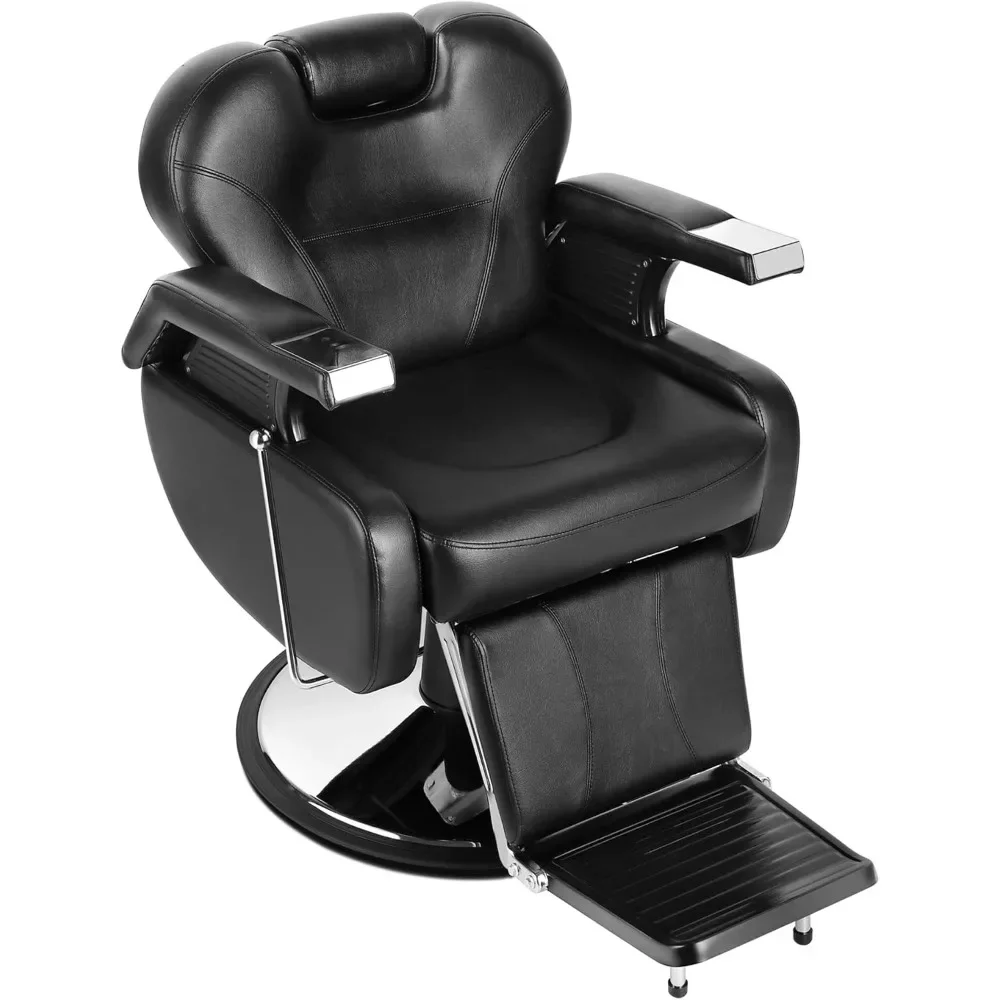 Barber chair, Professional All Purpose Heavy Duty Hydraulic Barber Chair Double-reinforced saddle sticking prevents ripping