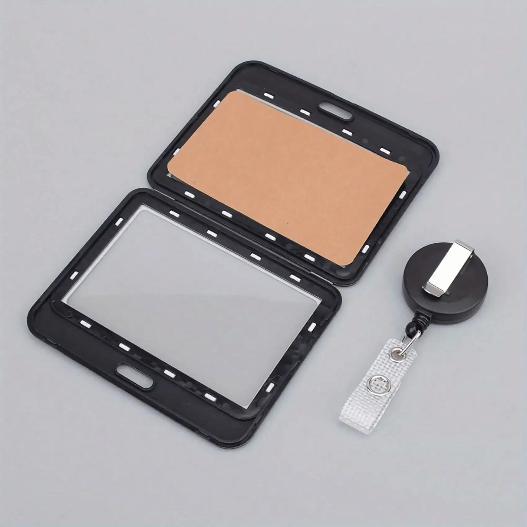 ID-kaarthouder met sleutelkoord Transparante badgehoes Creditcardbeschermer Kantoorbenodigdheden Schoolaccessoires