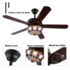 Ventilador de techo de madera Tiffany, dispositivo con 3 luces y Control remoto, 52 pulgadas 6