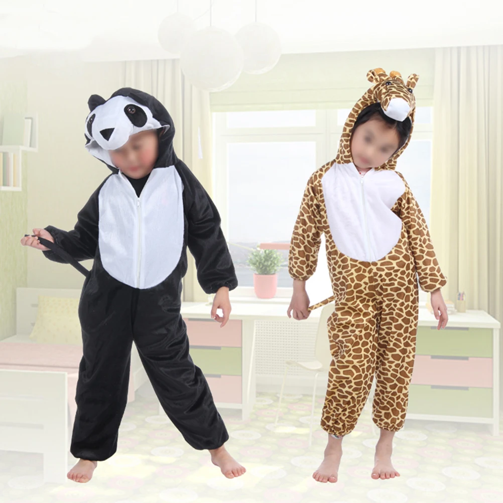 Adorable Giraffe Costume For Kids Childrens Animal Costumes Halloween Cosplay Party Size 90-105Cm Comfortable Loose Fit