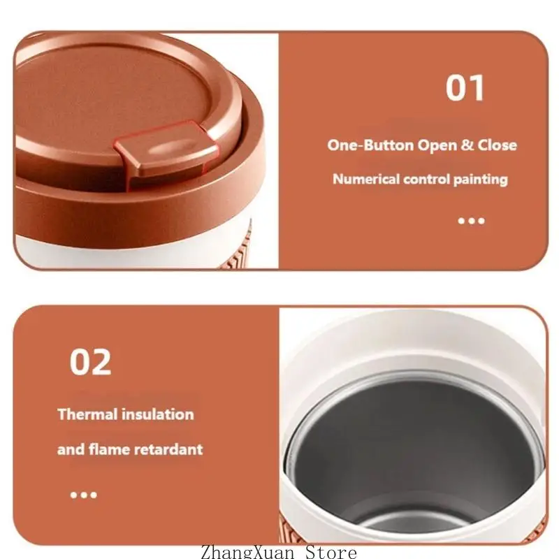 Covered Vehicle Ashtray Cup With Tapered Body, Coffee Cup Design Ashes Container for Driving and Console Placement 3XUF