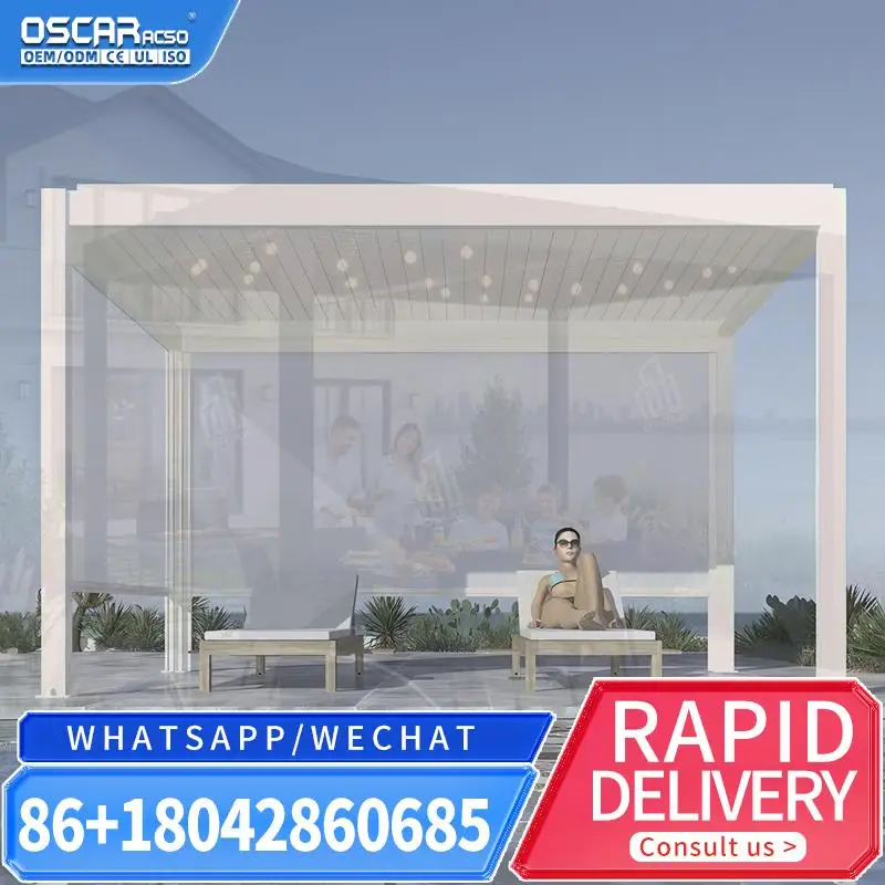 Motorized System Aluminum Profiles Modern Luxury Outdoor Pergola for China Garden pergola