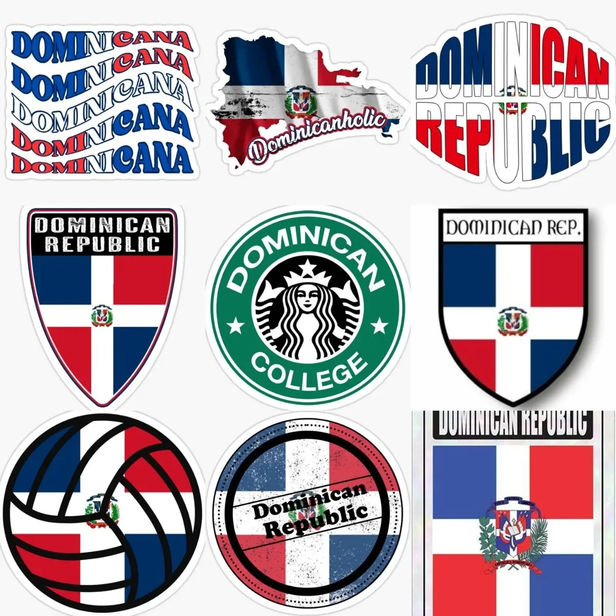 

Dominican DOM Flag Map PVC Badge Sticker for Covered Scratch Decorate Car Bicycle Motorcycle Laptop Wall Window Helmet Fridge