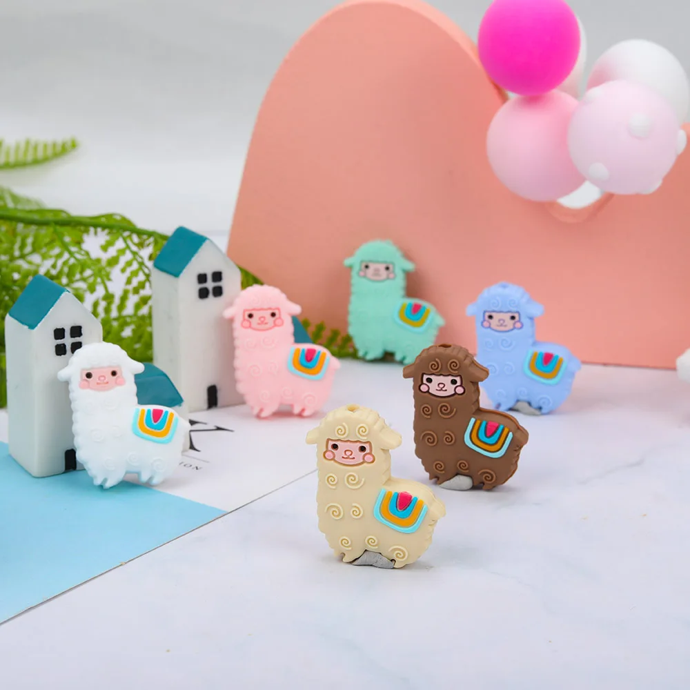 5/10 قطعة سيليكون الأغنام الصغيرة البؤري الخرز لصنع المجوهرات عقد دي اي واي سوار أقراط المفاتيح الخ اكسسوارات