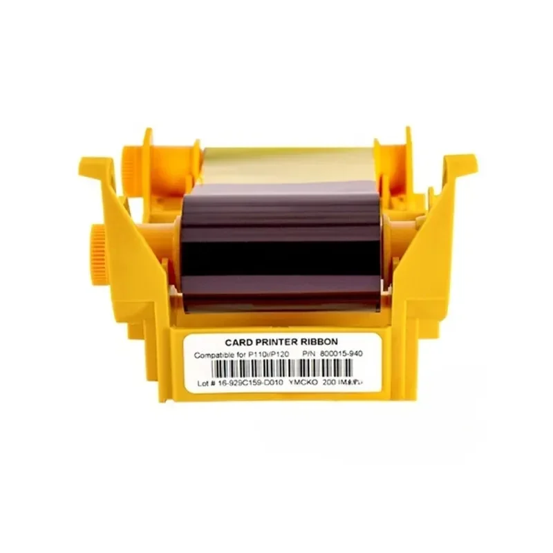 1 Pcs Compatible 800015-940 YMCKO Color Ribbon 200 Prints For Zebra P100i P100m P110i P120i Card Printer