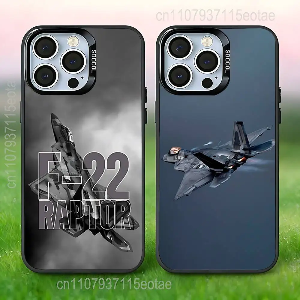 

Plane F-22 Raptor Fighter Black Phone Case Compatible with iPhone 17 16 15 14 13 12 11, Pro, Max, Plus, E, Air, Mini