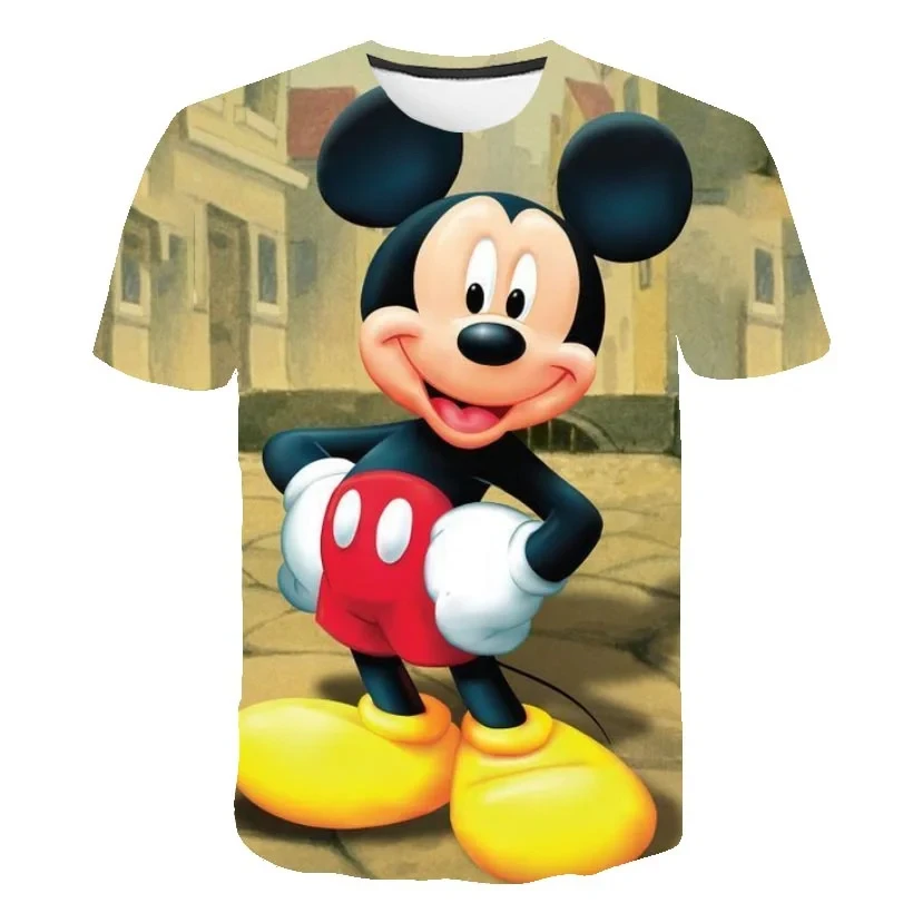 Summer Mickey Mouse Anime Cartoon Print Pattern Children's T-shirt Top Short Sleeve Daily Casual Comfortable Children's Wear Top