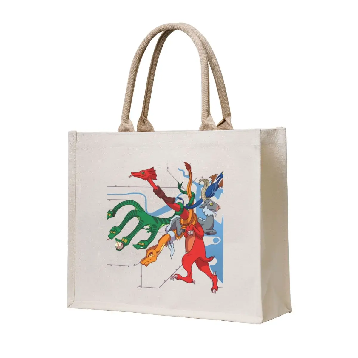 

Dragon MBTA Map - WITH COMMUTER RAIL, WATER - TRANSPARENT Tote Bag shopping bag Women's beach bags Big bag women