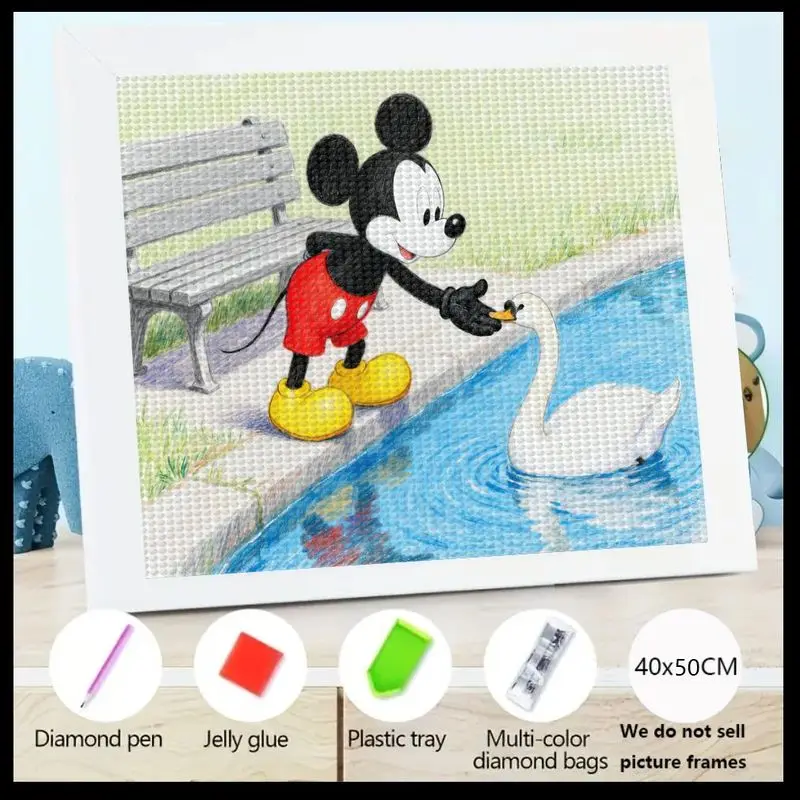

1 шт., набор для алмазной живописи 5D, милый мультяшный Микки Маус, лебедь, сделай сам, искусство, вышивка стразами, мозаика, ремесло для H