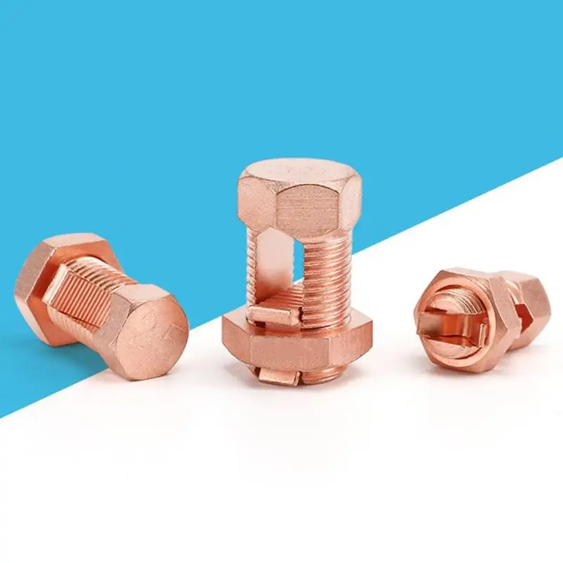 New TJ Series Split Bolt Connector Sturdy Durable Copper Bolt Clamp Copper Split Bolt