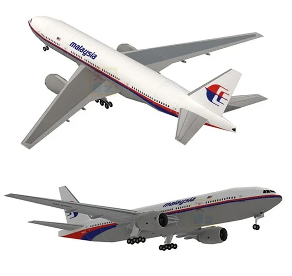 3D Paper Model Malaysia Airlines MH370 Airliner Airplane DIY Handmade Toy Ornaments