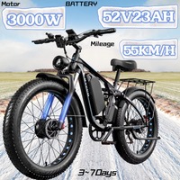 E-BYCCO-EB7 Pro Electric Bike 26*4.0 Inch Tire Adult 3000W Dual Motor 52V23AH Lithium Battery Hydraulic Brake Electric Bicycle