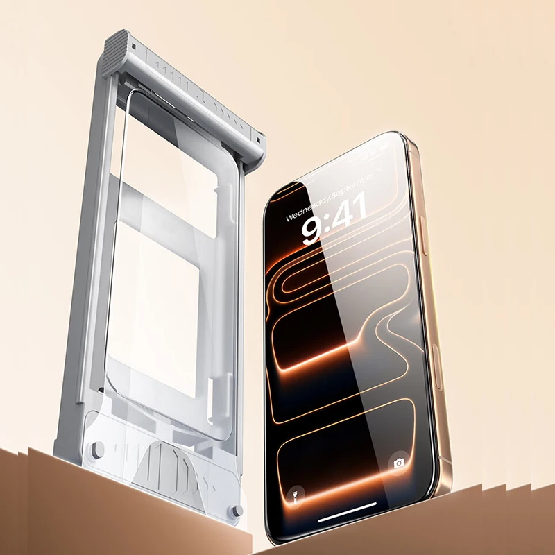 

For iPhone 17 16 Pro Max 3D Hot-Bending Full Glue Tempered Glass Screen Protectors Dust Free Premium Film Easy Installation