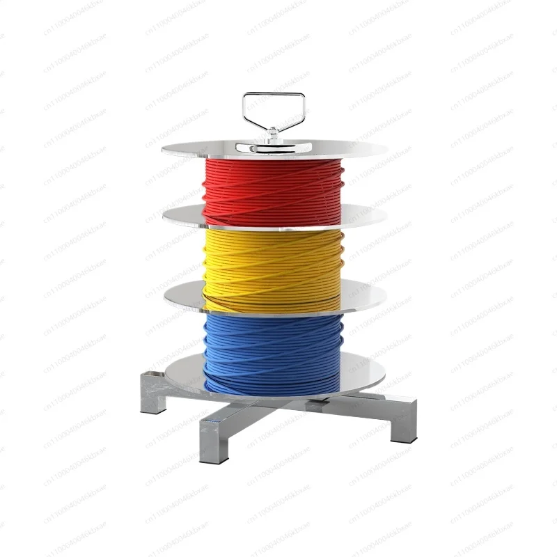

Wire artifact rack Multi-disc payoff tool Stainless steel adjustable speed electrician use payoff rack