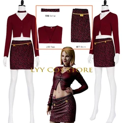 Nurse Maria Cosplay Movie Silent Fantsy Costume Terror Red Coat Sexy Leopard Skirt Hill Costume Halloween Party Suit for WOman