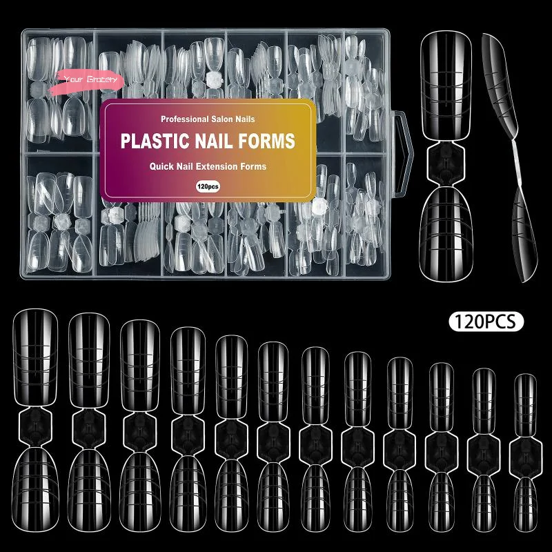 240 قطعة أشكال الأظافر على الوجهين مجموعة ل جل الأكريليك ملحقات الأظافر اللوز التابوت الأشكال DIY بها بنفسك مانيكير ثنائي الاستخدام مسمار أدوات الرسم عدة #2