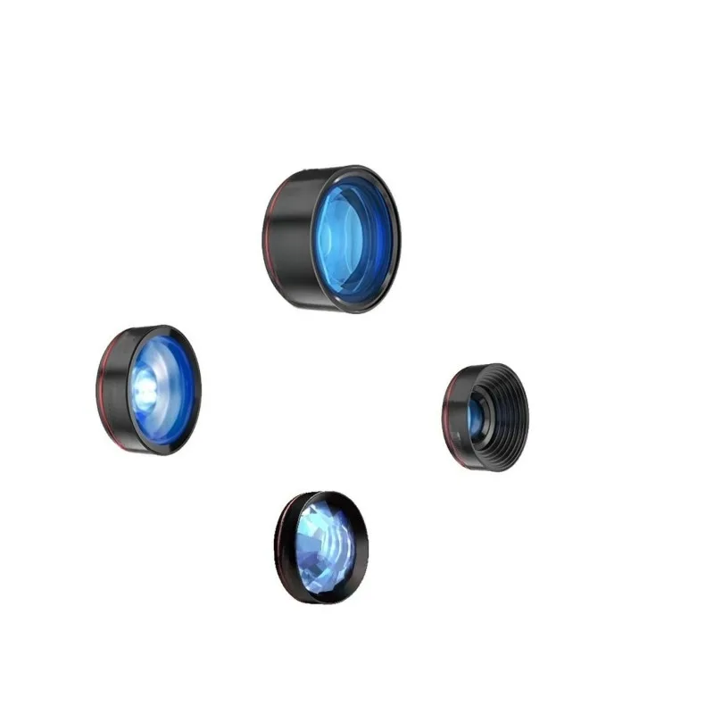 Multifunctional 4-in-1 mobile phone with additional lens, independent wide-angle macro fisheye mobile phone lens with