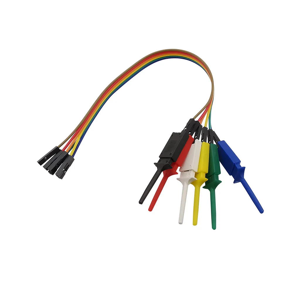Test Hook Clip Logic Analyzer Cable Gripper Probe Jumper Wire Clamp to 6 Pin Female Testing Electrical 20/30CM Length