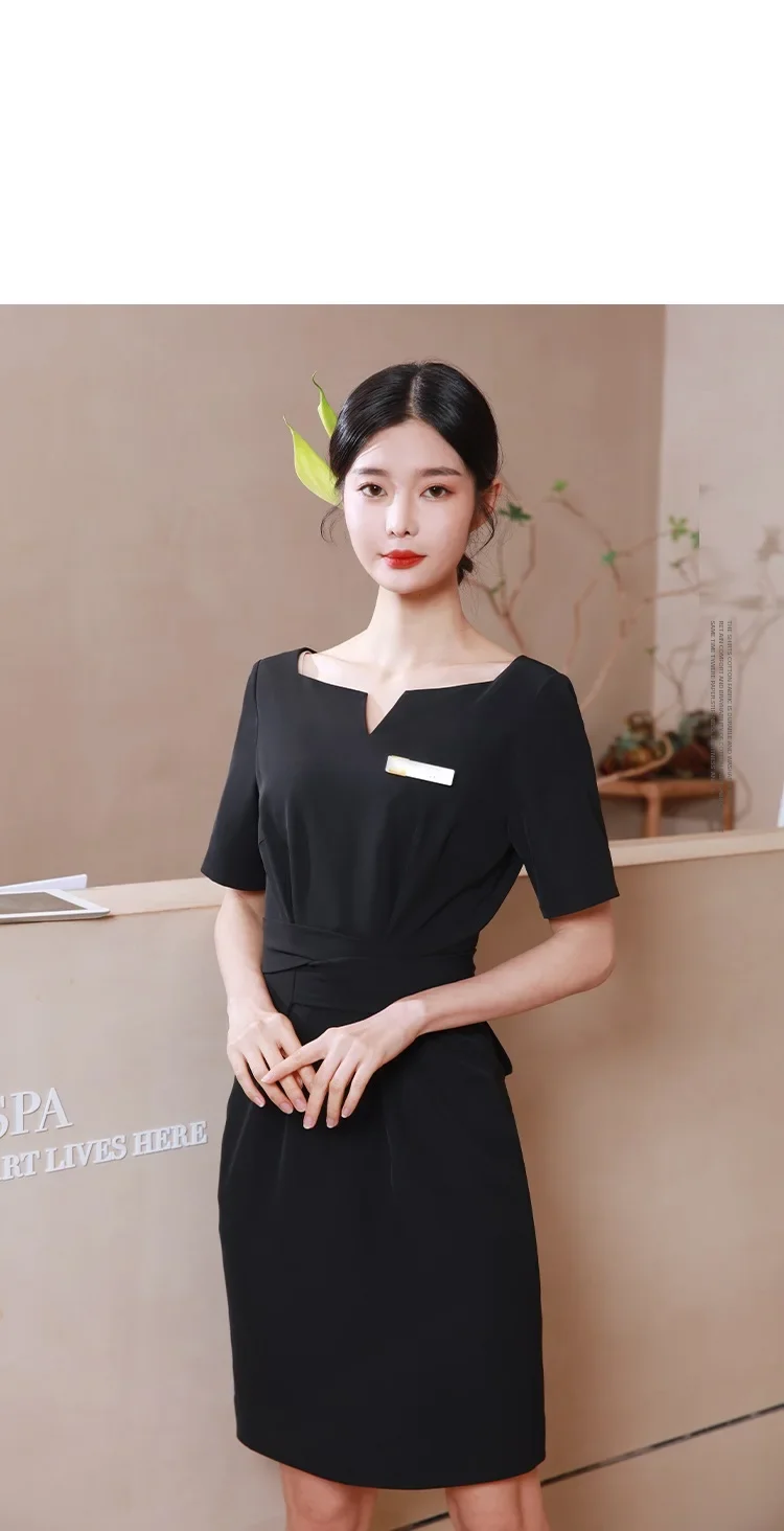 2023 verão novo de alta qualidade vestido salão beleza esteticista roupas trabalho pé banho salão saúde técnico spa vestido