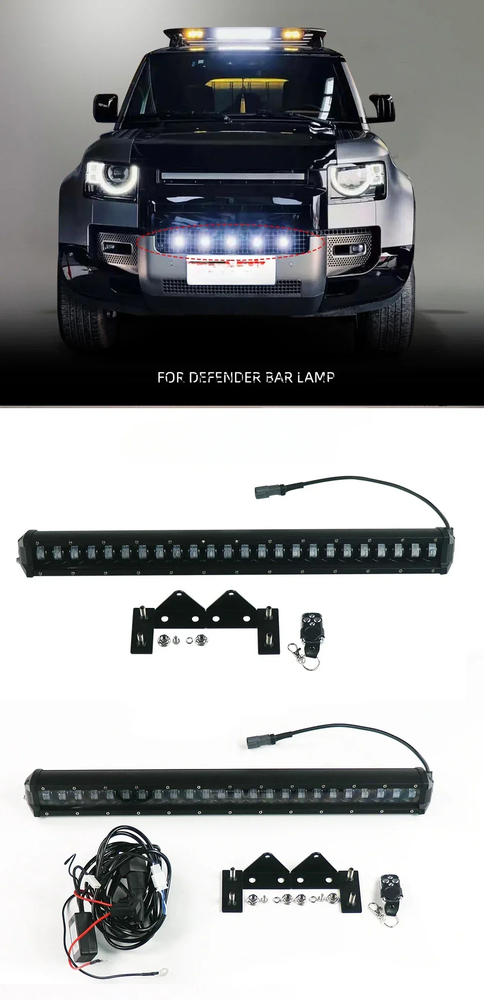 Car Front Bumper Light For Land Rover Defender 90 110 2020-2023  Lamp LED Lights  Car Accessories