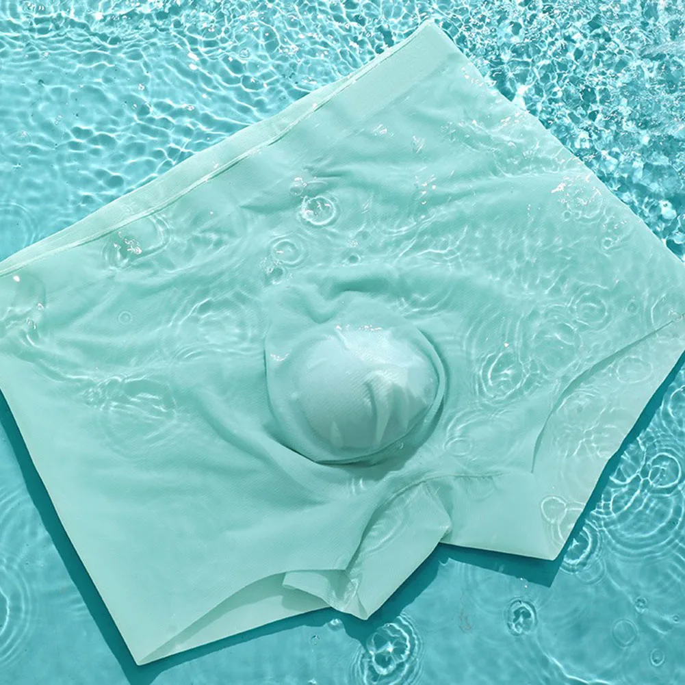 

Men's Seamless Ultra-thin Trunks Ice Silk Briefs Lingeries For Man Boxer Shorts 5D Bulge Pouch Underwear BreathableMen's Panties