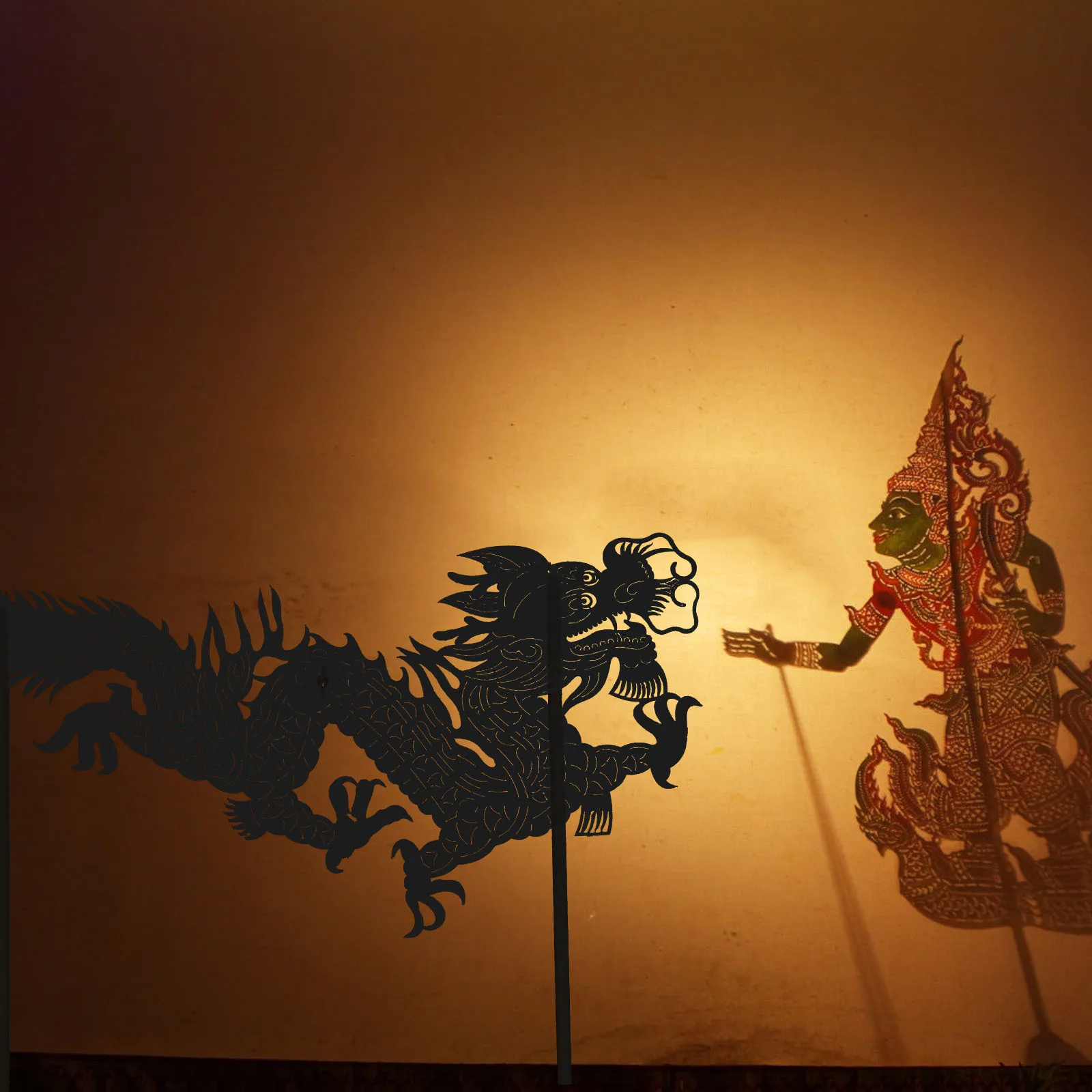 Burattino a mano di drago Artigianato fai-da-te Ombra tradizionale Decorazione di Capodanno cinese Burattino fatto a mano Festa teatrale Prop