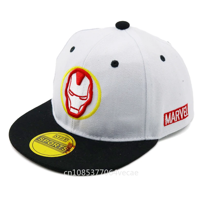 Disney Marvel Iron Man Anime Kids Cap For Boys Girls Cartoon Baby Sun Hat Children\'s Snapback Hip Hop Caps Gift Adjustable 2-8Y