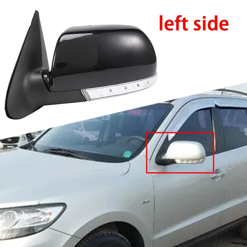 Car Side Door Power Rear View Mirror Assembly For-Hyundai Santa Fe 2007-2012 LED Side Rearview Mirror