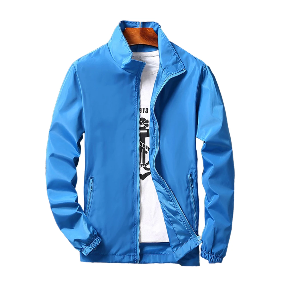 For Men Coat Cardigan Casual Jacket Polyester Solid Color Stand Collar Zip Up Affordable Durable And Practical