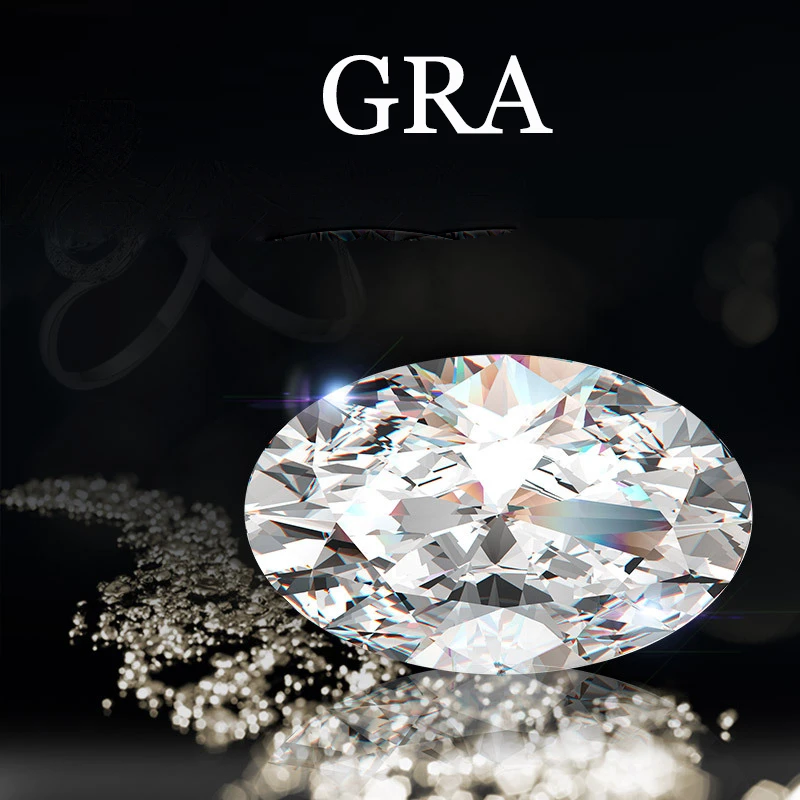Real Oval Moissanite Loose Gemstones 0.1ct to 13ct D Color VVS1 Excellent Cut Pass Diamond Tester GRA Jewelry for Ring Earring