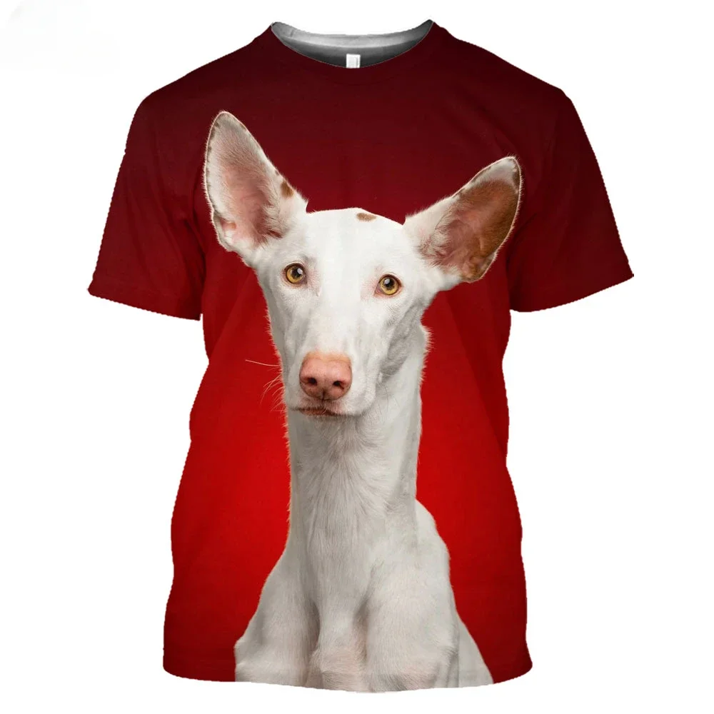 Ibizan Hound Dogs Hunting 3D T Shirt Men\'s Women\'s Teenage 6Xl  Podenco Ibecenco Dog Summer Short Sleeve Harajuku Top