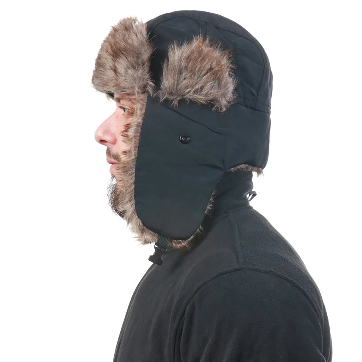 Men's Winter Trapper Aviator Trooper Earflap Warm Russian Waterproof Ski Hat Bomber Cap Warm Ear Protectors Hats Windproof Caps