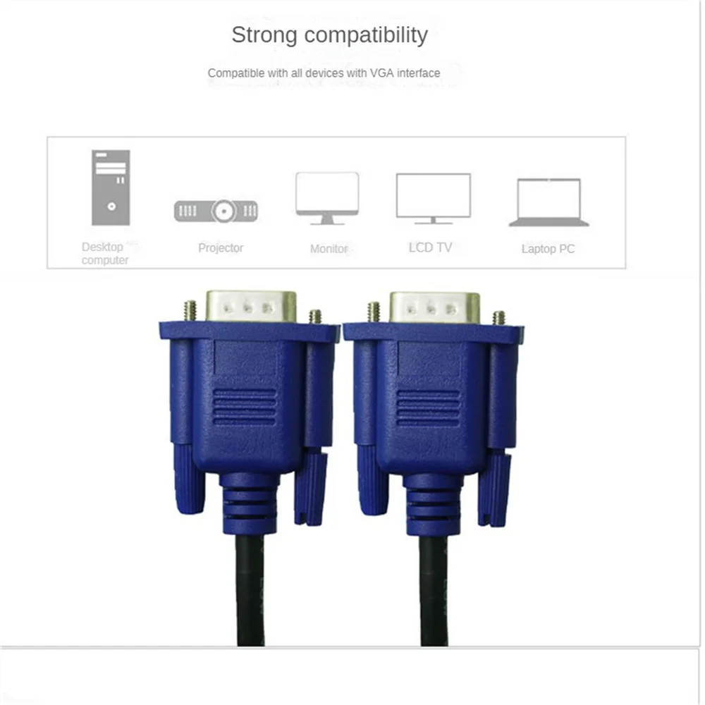 สาย VGA สำหรับจอคอมพิวเตอร์สายโปรเจคเตอร์ทีวีสายต่อวิดีโอ VGA 1.5/3/5/เมตร1440*900P