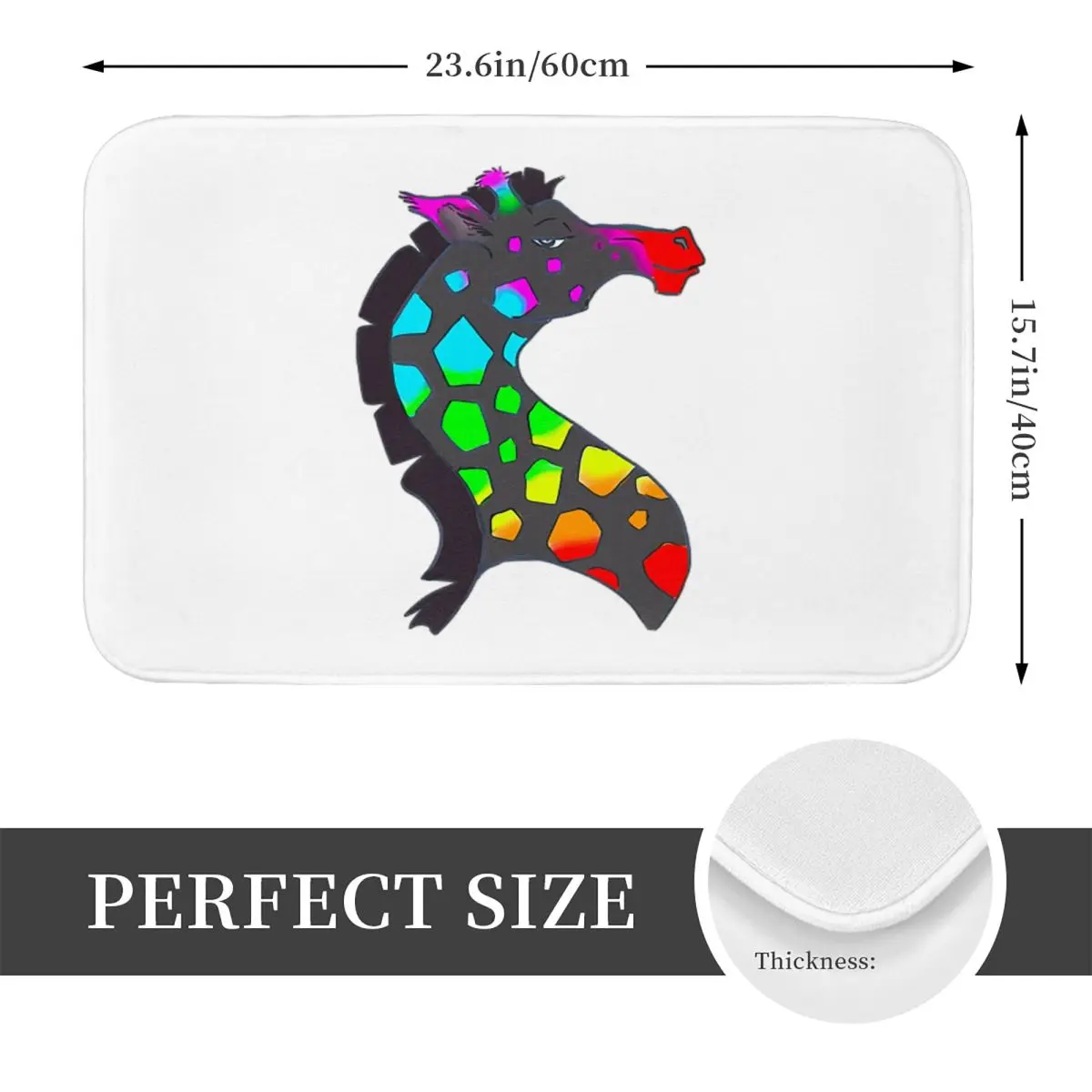 Rainbow Giraffe Anti-slip Doormat Floor Mat Water oil proof Carpet Rug for Kitchen Entrance Home Living room Footpad Mats