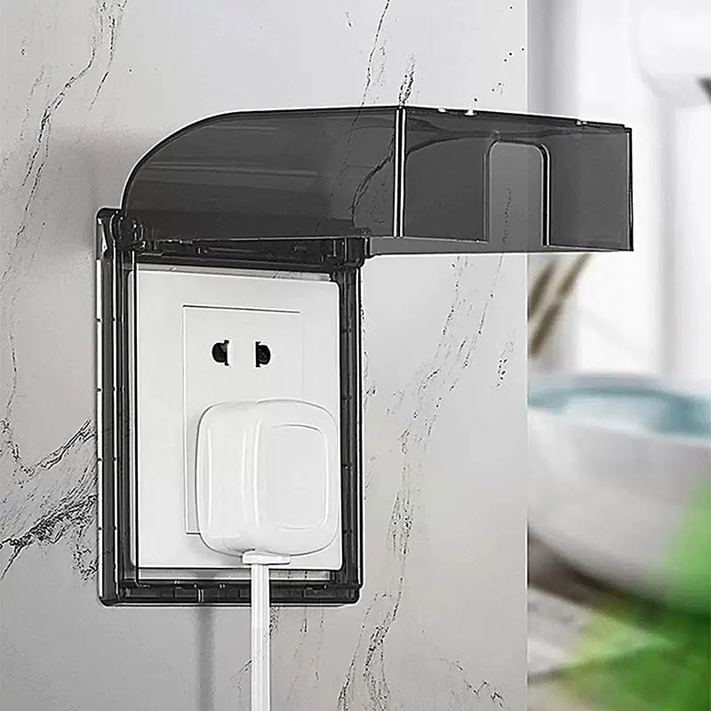 Electric Outlet Clear Cover Electric Outlet Adhesive Cover Waterproof Splash-Proof Safety Outlet Covers Socket Dust Protector