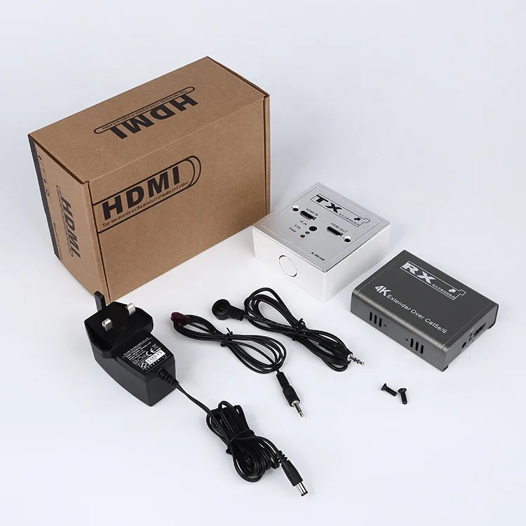 4K HDMI Extender Over Single Cat6/Cat7 Cable Wall Plate Transmitter 4K@30Hz UltraHD with IR Control up to 100m for PC DVD Theate