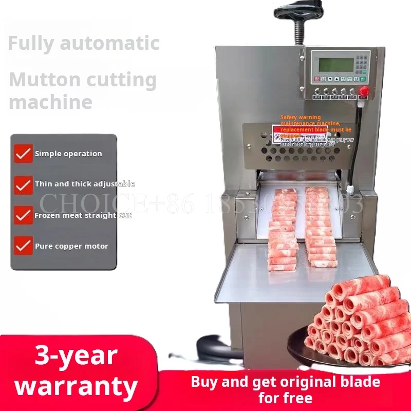 

Stainless Steel Meat Slicer Mutton Roll Maker Freezing Beef Lamb Cutting Machine Automatic CNC Double Cut Lamb Beef Roll Maker