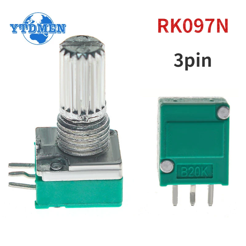 5PCS Potencjometr 3Pin RK097N B100K B1K B5K B10K B20K B50K B500K RK097 Potencjometry Wzmacniacz audio Uszczelnienie