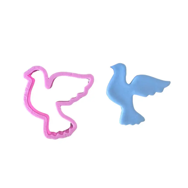 Cake decoration 1inch 2inch 3inch Dove Pigeon Mold Cookie Cutter Stamp Plastic Cutter Cake Mould Tools Fondant Baking DIY