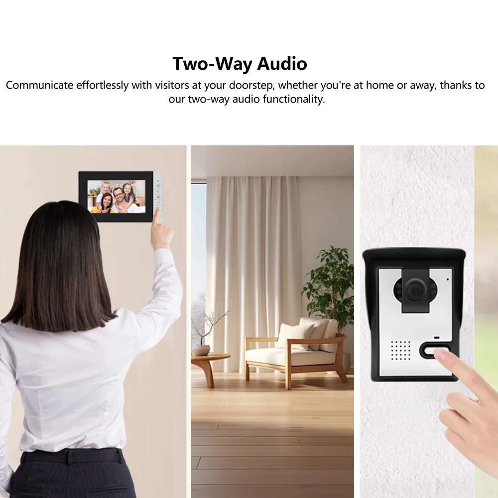 Visual intercom doorbell home monitoring wired 7-inch high-definition video villa building electronic access control system