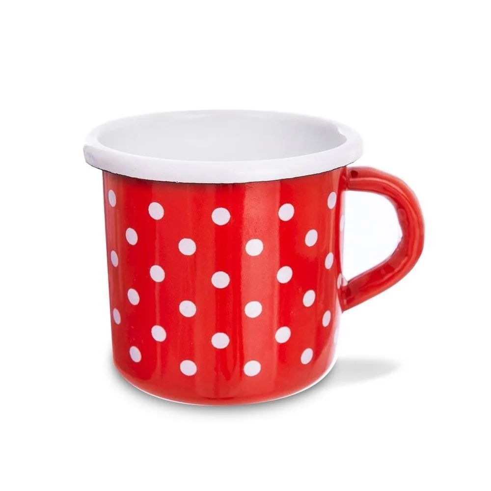 Tecka Rood Emaille Stalen Beker 400 Ml