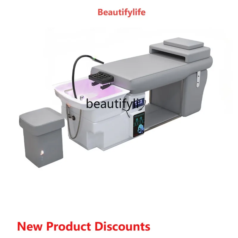 

01A Beauty and Hairdressing New Water Circulation Constant Temperature Head Therapy Shampoo Chair Stainless Steel Massage Couch