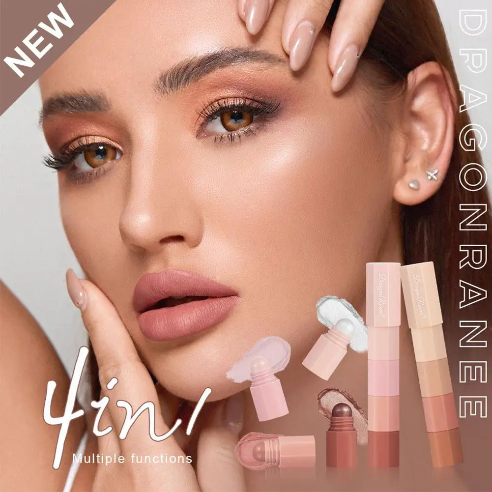 4 in 1 Lidschatten Stick Perl glanz Text marker Make-up-Tools lange Schatten Lidschatten Bleistift Make-up dauerhafte wasserdichte Auge j3d3