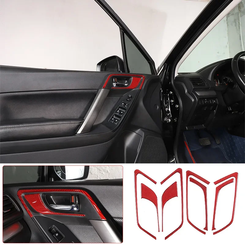 

For Subaru Forester 2013-2018 Accessories Carbon Fiber Car Inside Door Handle Decorative Frame Sticker Interior Trim