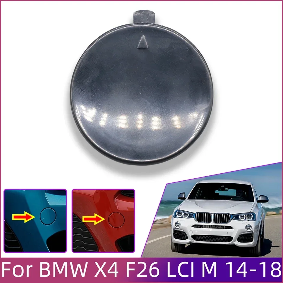 

Front Bumper Towing Hook Cover Shell Cap Hauling For BMW X4 F26 LCI M-Sport 2014-2018 #51118065883 Trailer Cover Decoration